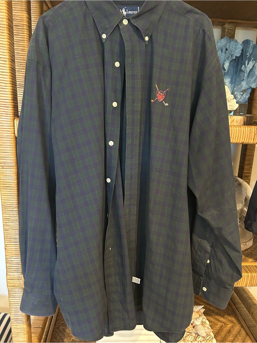 Polo Ralph Lauren Men’s Green Plaid Button-Down Shirt